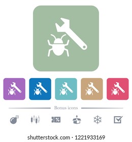 Bug fixing white flat icons on color rounded square backgrounds. 6 bonus icons included