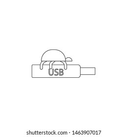 bug in flash card icon. Element of virus antivirus for mobile concept and web apps icon. Outline, thin line icon for website design and development, app development