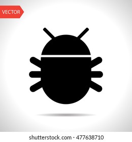 Bug flat icon. Vector illustration