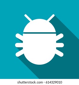 Bug flat icon. Vector illustration