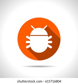 Bug flat icon. Vector illustration