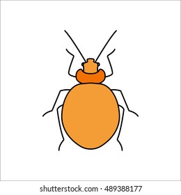 Bug flat symbol sign icon on background