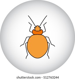 Bug flat symbol sign icon on background