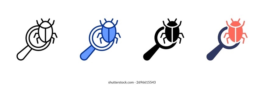 Bug Encontrado ícone folha coleção de vários estilos