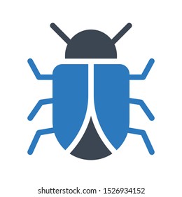 bug glyph colour vector icon