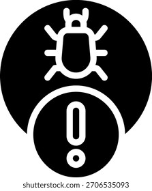 bug glyph icon illustration vector