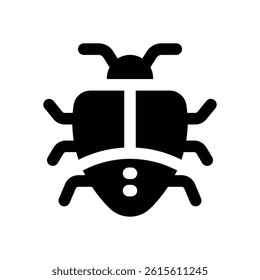 bug glyph icon. Strong and solid vector icon for websites, mobile interfaces, presentations, and visual branding. High quality and easy to edit.