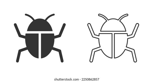 Bug graphic icons set. Isolated on white background