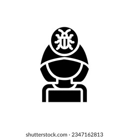 Bug Hacker Filled Icon Vector Illustration