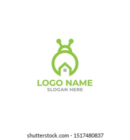 Bug house logo design template full vector EPS 10
