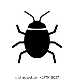 Icono de error. Símbolo de insecto escarabajo. Logo del virus informático. Ilustración vectorial.