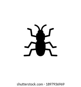Bug icon in black. Insect. Parasite, ant, cockroach. Vector EPS 10. Isolated on white background