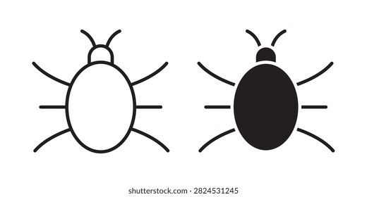 Bug icon black solid symbol..