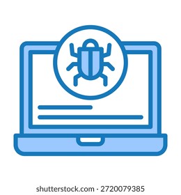 Ilustración vectorial de diseño de tono dual azul Bug Icon