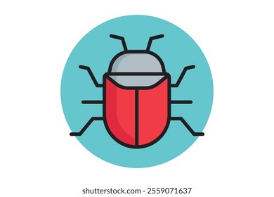 Bug icon. colored outline icon style. icon related to IT. IT architecture elements vector illustration