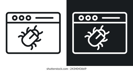 Bug Icon Designed in a Line Style on White background.