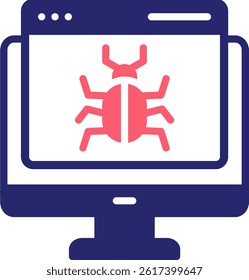 Bug Icon Fill Vector Illustration