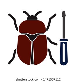 bug icon. flat illustration of bug - vector icon. bug sign symbol