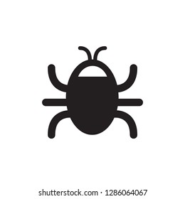 Bug Icon In Flat Style Vector For Apps, UI, Websites. Black Icon Vector Illustration.