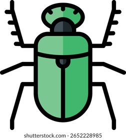 ícone de bug ilustração projeto com contorno preenchido, isso não é feito a partir de qualquer geração de AI