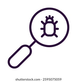 Bug icon illustration in line style. Perfect for website mobile app presentation. Suitable for any user interface and user experience