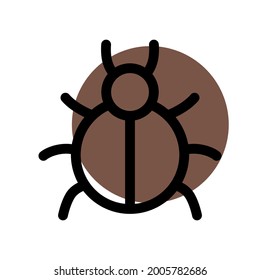icono de error, icono de insectos, icono de contorno de naturaleza con color