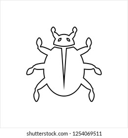 Bug Icon, Insect, Virus Vector Art Illustration