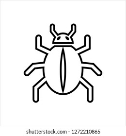 Bug Icon, Insect, Virus Vector Art Illustration