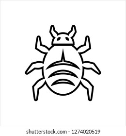 Bug Icon, Insect, Virus Vector Art Illustration