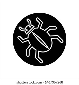 Bug Icon, Insect, Virus Vector Art Illustration