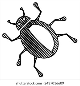 Bug Icon, Insect, Virus Vector Art Illustration