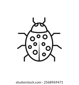 Bug icon Isolated flat vector in outline