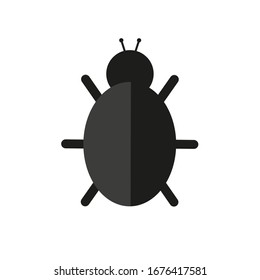 Bug icon isolated on white background. Vector illustration. EPS 10