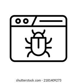 Bug Icon. Line Art Style Design Isolated On White Background