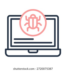 Ilustración vectorial de diseño de color de línea de icono de error
