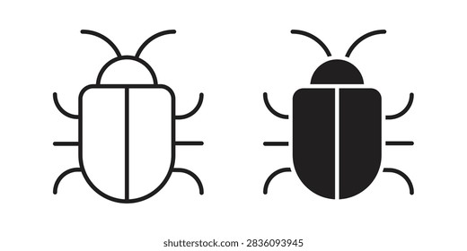 Bug icon line logo pack