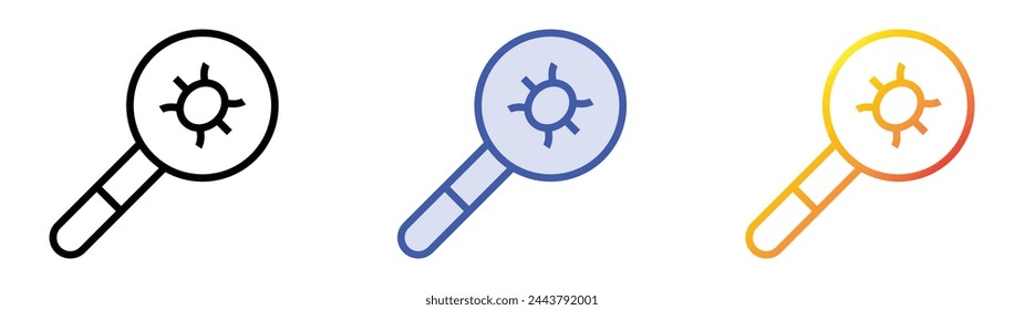 bug icon. Linear, Blue Fill and Gradient Style Design Isolated On White Background