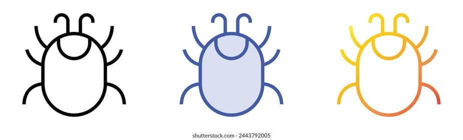 bug icon. Linear, Blue Fill and Gradient Style Design Isolated On White Background