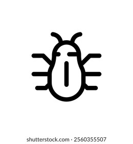Bug icon with linear style. Simple bug vector illustration