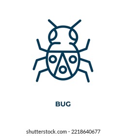 Bug icon. Linear vector illustration. Outline bug icon vector. Thin line symbol for use on web and mobile apps, logo, print media.