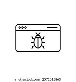Bug icon in liner stroke style