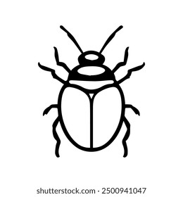 bug icon or modern line symbol. Vector line art and icon design with bold outline. Black and white Pixel Perfect minimalistic symbol isolated white background. Silhouette simple thin sign