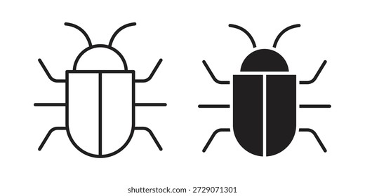 Bug icon. Monochrome simple icons for templates, web design