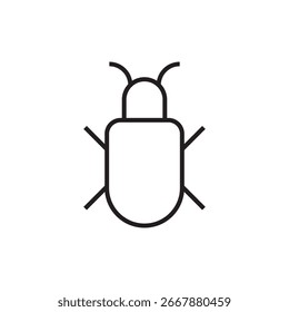 ícone de bug contorno editável traçado linha desenho eps