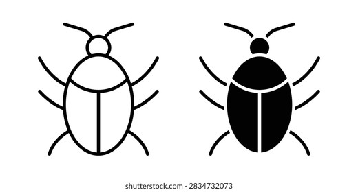 Bug icon. Outline, flat icons.
