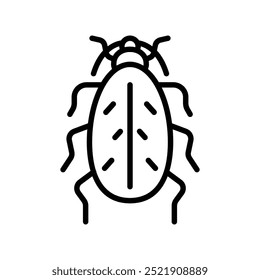 bug icon. Outline style design isolated on white background
