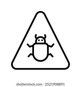 bug icon. Outline style design isolated on white background