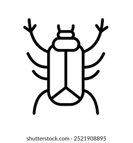 bug icon. Outline style design isolated on white background