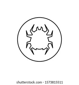 Bug icon. Outline thin line flat illustration. Isolated on white background. 