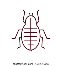 bug icon over white background, line style, vector illustration